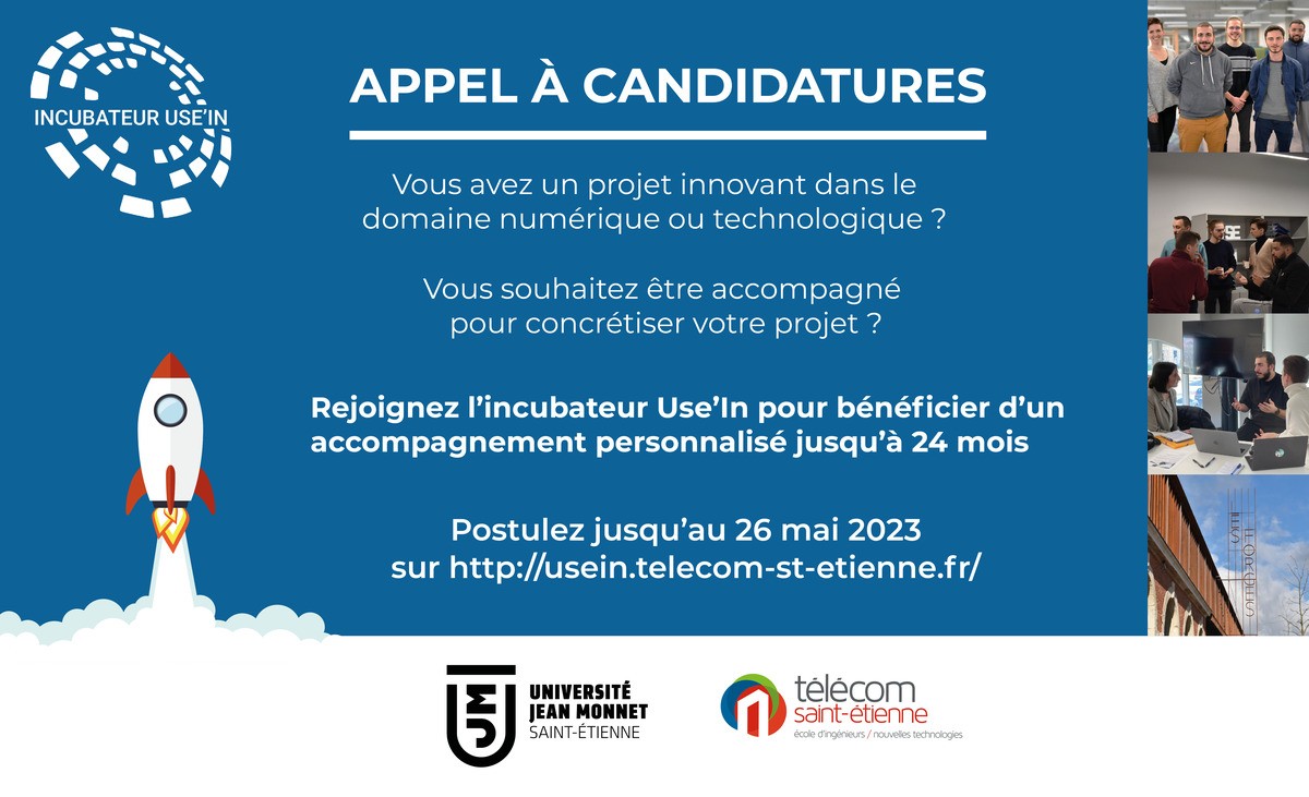 L'incubateur Use'In de l'Université Jean Monnet de Saint-Etienne lance son appel à candidatures pour accompagner de nouveaux projets.