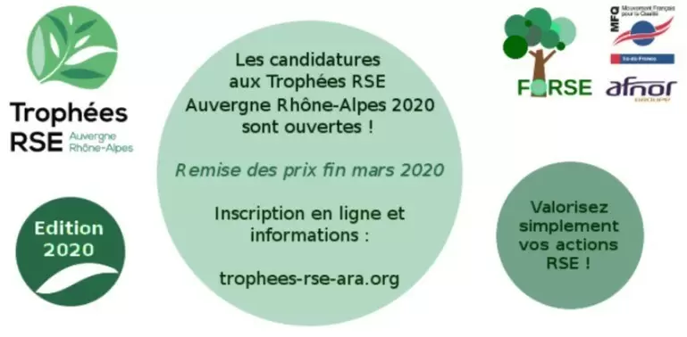 Moins de 30 jours pour candidater aux Trophées RSE Auvergne Rhône-Alpes