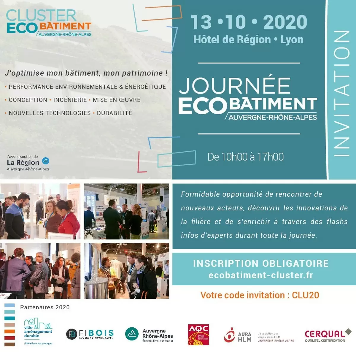 [EVENEMENT] 4ème Journée de l’Eco-Bâtiment : « J’optimise mon bâtiment, mon patrimoine ! » - 13 octobre 2020 - Hôtel de Région - 10h/17h