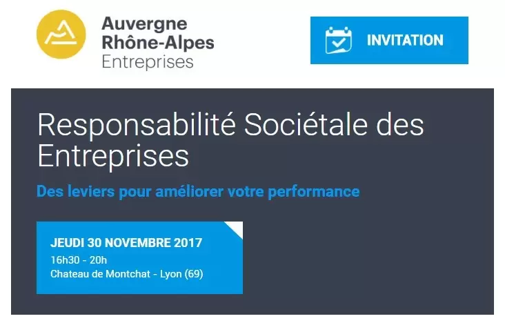 Responsabilité Sociétale des Entreprises (RSE) : des leviers pour améliorer votre performance – 30 novembre – Lyon