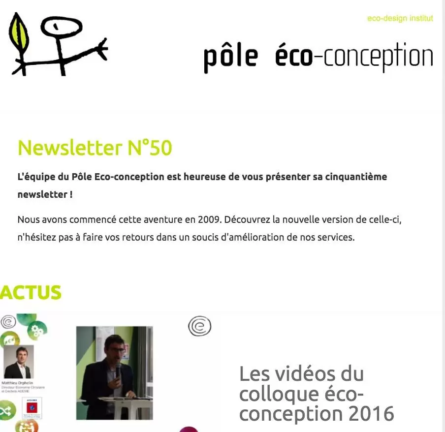 Newsletter N°50 du Pôle Eco-conception