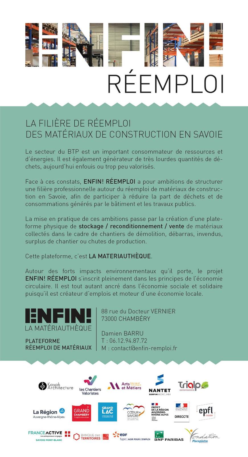 ENFIN! REEMPLOI : une boucle d\'économie circulaire pour les matériaux de construction en Savoie